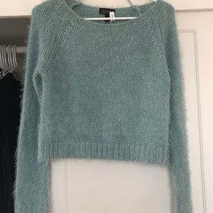 Topshop Cropped Fuzzy Sweater